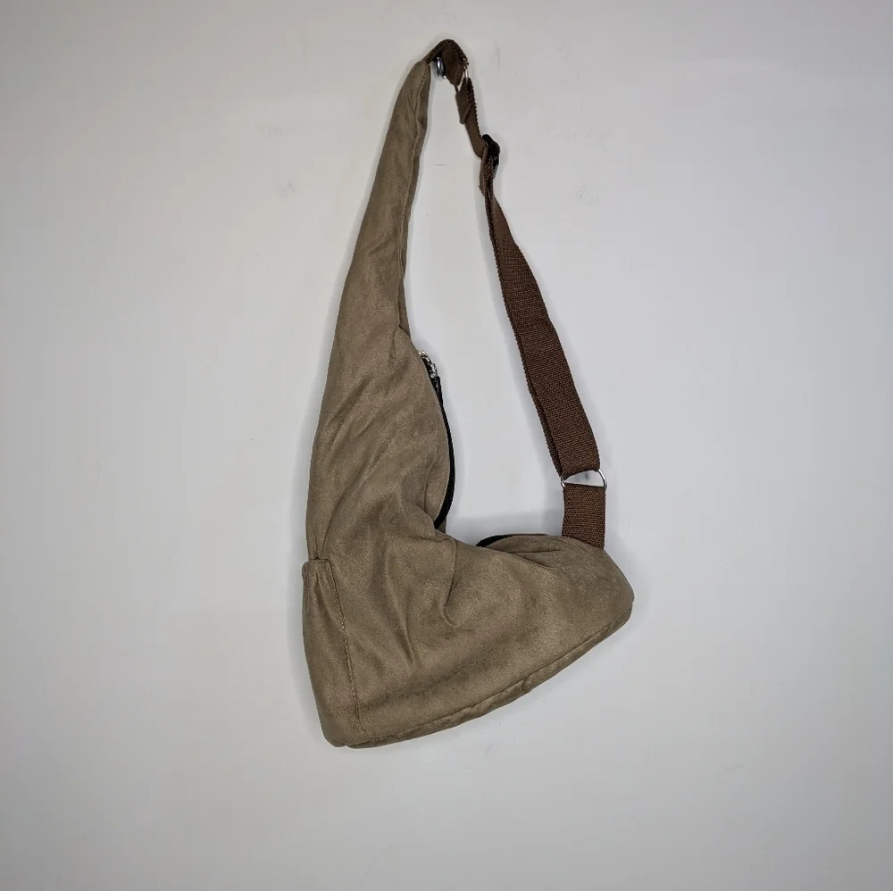 PETEGO X Emanuele Bianchi Tan Padded Crossbody Messenger Dog Cat Pet Carrier